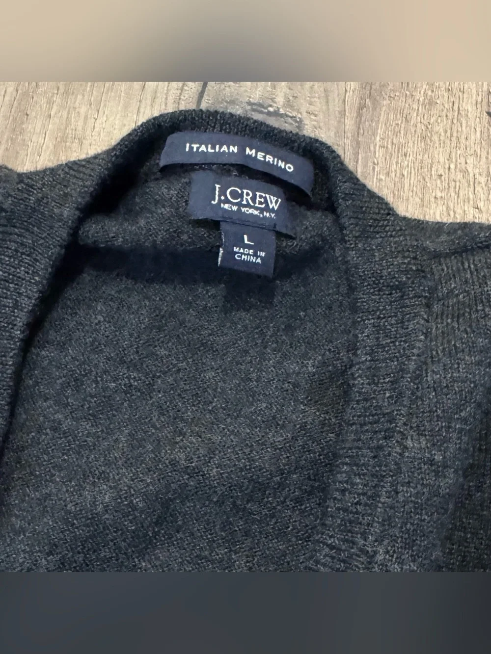 EUC J.Crew Men's V-Neck Charcoal Sweater - Large